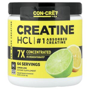 קריאטין HCl Con-Cret לימון-ליים , 62.4 גרם - תוסף כושר