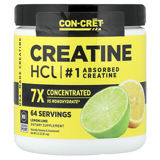 קריאטין HCl Con-Cret לימון-ליים , 62.4 גרם - תוסף כושר