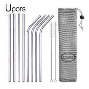 קשיות שתייה רב פעמיות UPORS - נירוסטה עם מברשת