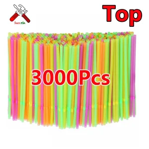 קשיות שתייה רב צבעוניות- 3000 יח'- אידיאלי למסיבות