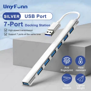 רכזת USB C 7 פורטים - מפצל USB 3.0 למחשב נייד