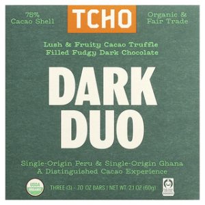שוקולד מריר TCHO Dark Duo - טראפלס קקאו 3 יח׳