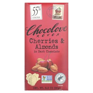 שוקולד מריר עם דובדבנים ושקדים - Chocolove 90 גרם