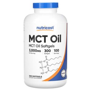 שמן MCT Nutricost - 300 כמוסות רכות - 1000 מ"ג