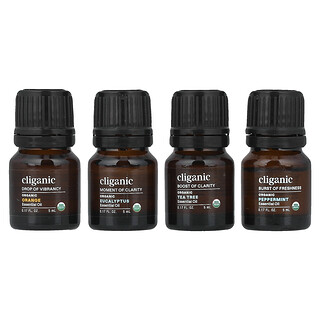 שמן אתרי ארומתרפיה Cliganic - סט 4 חלקים