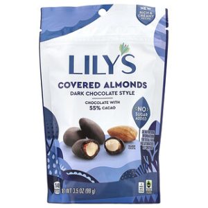 שקדים מצופים שוקולד מריר - Lilys Sweets 99 גרם