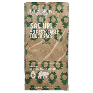 שקיות אוכל Lunchskins - 50 שקיות נייר ממוחזרות