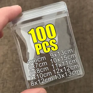 שקיות תכשיטים PVC שקופות - אחסון ותצוגה 100,10 יח'