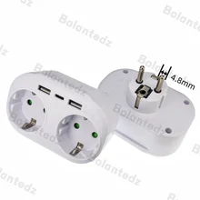 שקע קיר USB אירופאי- מפצל חשמל עם 2 שקעים