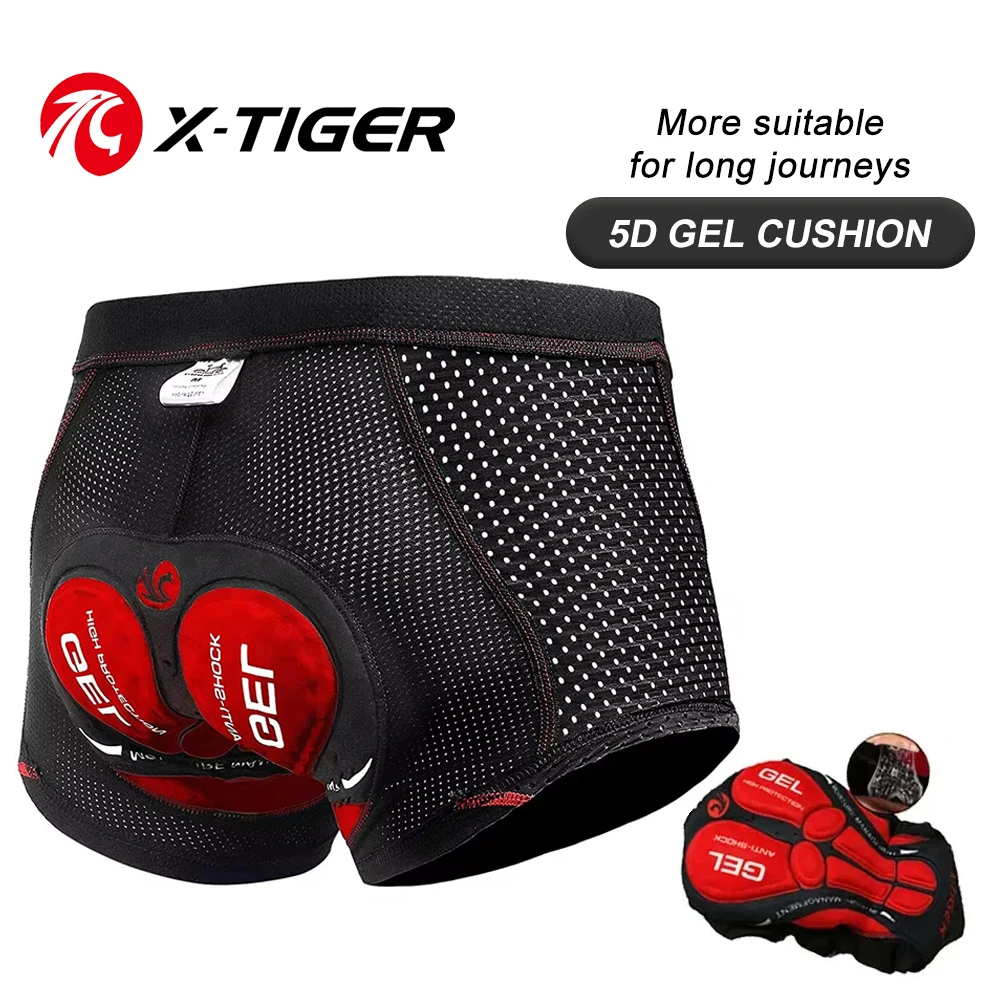 תחתון רכיבה X-TIGER, מכנסיים מרופדים ג'ל לנשימה