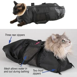 תיק רשת לחיתול חתול מתכוונן-טיפוח רחצה בטוח