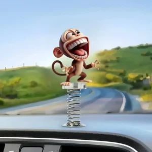 תליון קוף אקרילי מצחיק לרכב - עיצוב אישי וייחודי