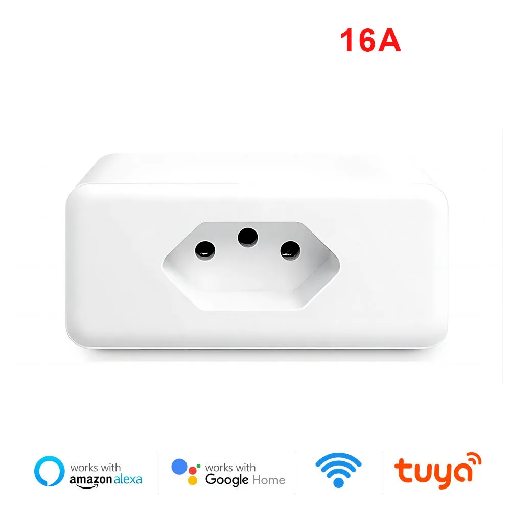 תקע חכם Tuya WiFi - 16A תקע ברזילאי לשליטה מרחוק