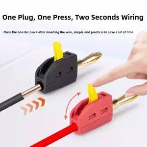 תקעי בננה 4ממ- 10 יח׳- חיבור מהיר- 32A- זהב- בדיקה חשמלית