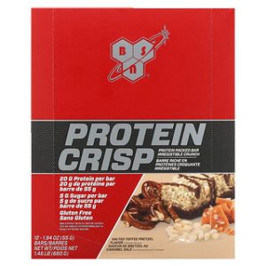 BSN Protein Crisp - חטיפי חלבון בטעם טופי פרצל - 12 יחידות