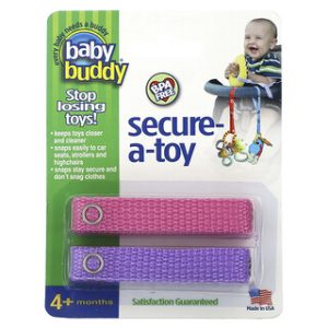 Baby Buddy Secure-A-Toy ורוד סגול - 2 רצועות - 4+ חודשים