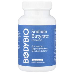BodyBio Sodium Butyrate - כמוסות תומכות בריאות המעי 100 יח'