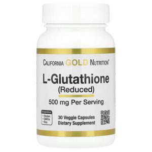 California Gold L-Glutathione 500 מ"ג - 30 כמוסות צמחיות