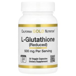 California Gold L-Glutathione 500 מ"ג - 30 כמוסות צמחיות