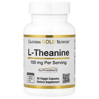 California Gold L-Theanine 100 מ"ג - 60 כמוסות צמחוניות