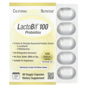California Gold LactoBif 100 Probiotics - 60 כמוסות צמחיות