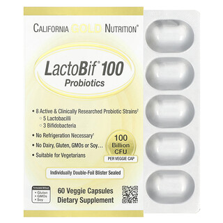 California Gold LactoBif 100 Probiotics - 60 כמוסות צמחיות