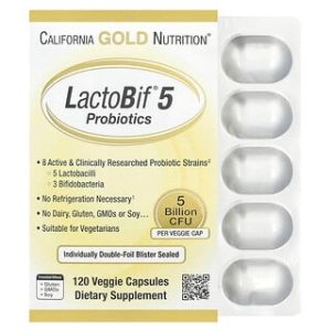 California Gold Nutrition לקטוביף 5 - 120 כמוסות פרוביוטיקה