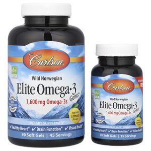 Carlson Elite Omega-3 Gems 120 כמוסות - טעם לימון