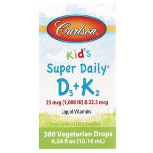 Carlson Kids D3+K2 - טיפות ויטמין לילדים - 10.16 מ"ל
