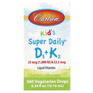 Carlson Kids D3+K2 - תוסף ויטמין לילדים 10.16 מ"ל