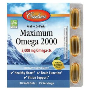 Carlson Omega 2000 - כמוסות אומגה 3 בטעם לימון