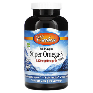 Carlson Super Omega-3 Gems - כמוסות שמן דגים 180 יח'