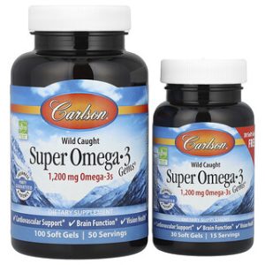 Carlson Super Omega-3 Gems - תוסף אומגה 3 130 כמוסות