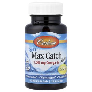Carlson Teens Max Catch Minis - אומגה 3 לנוער 30 כמוסות