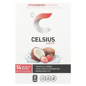 Celsius Live Fit תות-קוקוס - 14 מנות ניידות , אנרגיה
