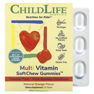 ChildLife Multi Vitamin SoftChew גומי בטעם תפוז - 27 טבליות