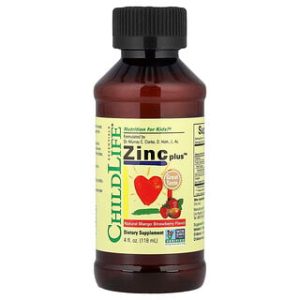 ChildLife Zinc Plus - תוסף אבץ בטעם מנגו-תות לילדים