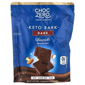 ChocZero Keto Bark - שוקולד מריר שקדים ומלח 15 יחידות
