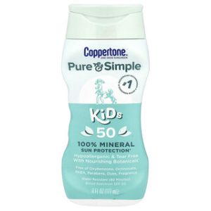 Coppertone Pure & Simple לילדים SPF 50 - קרם הגנה מינרלי