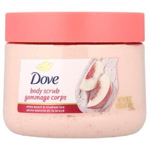 Dove Body Scrub אפרסק לבן ואורז- 425 גרם - פילינג לגוף
