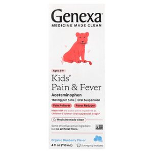 Genexa Kids Pain & Fever בלו ברי אורגני - 160 מ"ג