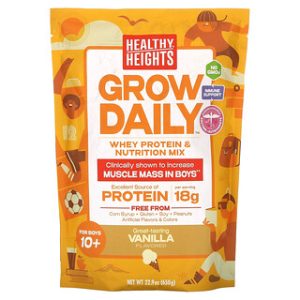 Healthy Heights Grow Daily לבנים 10+ - חלבון מי גבינה וניל