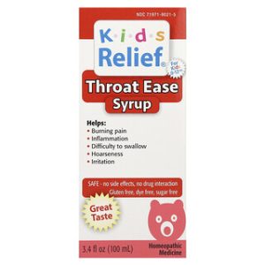 Homeolab USA Kids Relief - סירופ להקלה על כאבי גרון לילדים