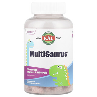 KAL MultiSaurus® - ויטמינים לילדים טעם פירות יער - 90 יח'