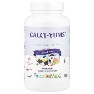 KiddieMax® Calci-Yums™ בטעם תות- טבעי 90 יחידות