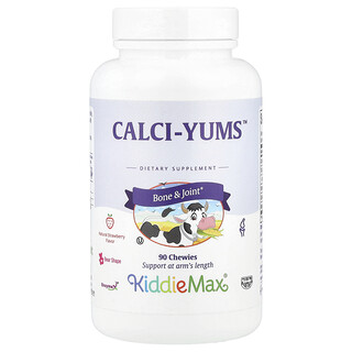 KiddieMax® Calci-Yums™ בטעם תות- טבעי 90 יחידות