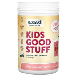 Kids Good Stuff Nuzest- משקה מולטי-ויטמין בטעם תות בר 225 גרם