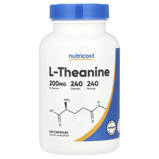 L-Theanine 200 מ"ג , 240 כמוסות , Nutricost