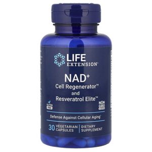 Life Extension NAD+ ורסברטרול - כמוסות צמחוניות
