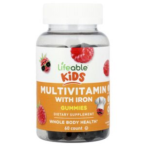 Lifeable Kids Multivitamin With Iron - גומי לעיסה פטל